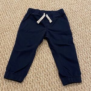 Cat and Jack Boys Size 2T Jogger Navy Blue Pants with Drawstring 98% Cotton